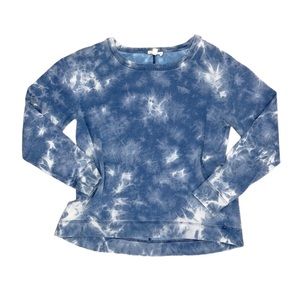 Like New June & Delancey Tie Dye Crewneck Sweatshirt Large Blue White